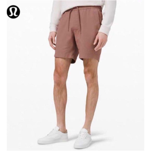 Lululemon Bowline Shorts Men’s Medium Lined Pockets Red Elastic Waist Gym Active - Picture 1 of 7